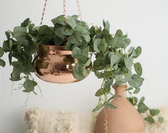 Handmade Copper Hanging Planter Pot