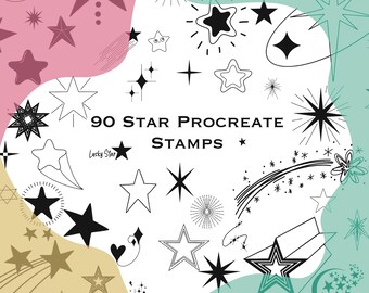 Procreate star stamps, brushset.