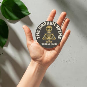 Broken Spine Fitness Club Sticker - Funny Gym Skeleton | Burnout Workout Humor | US Shipping