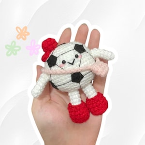 Handmade Crocheted Soccer Ball Keychain - Adorable Amigurumi Sports Plushie, Cute Bag Accessory, Gift for Kid, Amigurumi Sports Gift for Him