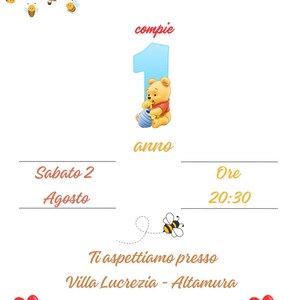 Winnie The Pooh invito digitale personalizzato