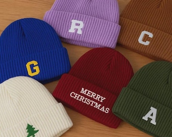 Berretto ricamato personalizzato, berretto in maglia personalizzato con logo o testo, berretto invernale per adulti, berretto con logo personalizzato, berretti aziendali personalizzati