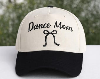 Coquette Bow Dance Mom Cap, Cute Embroidered Mama Hat, Ballet Mom Gift Idea, Dance Mom Competition Hat, Cheer Mom Hat