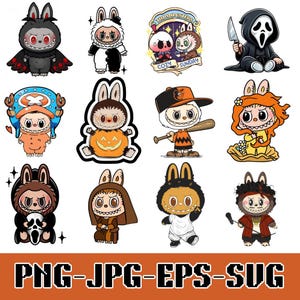 12+ Monster Doll Halloween Png Bundle, Cute Horror Movie Character Png, Doll Cartoon Halloween Png, Kawaii Halloween Sublimation design png