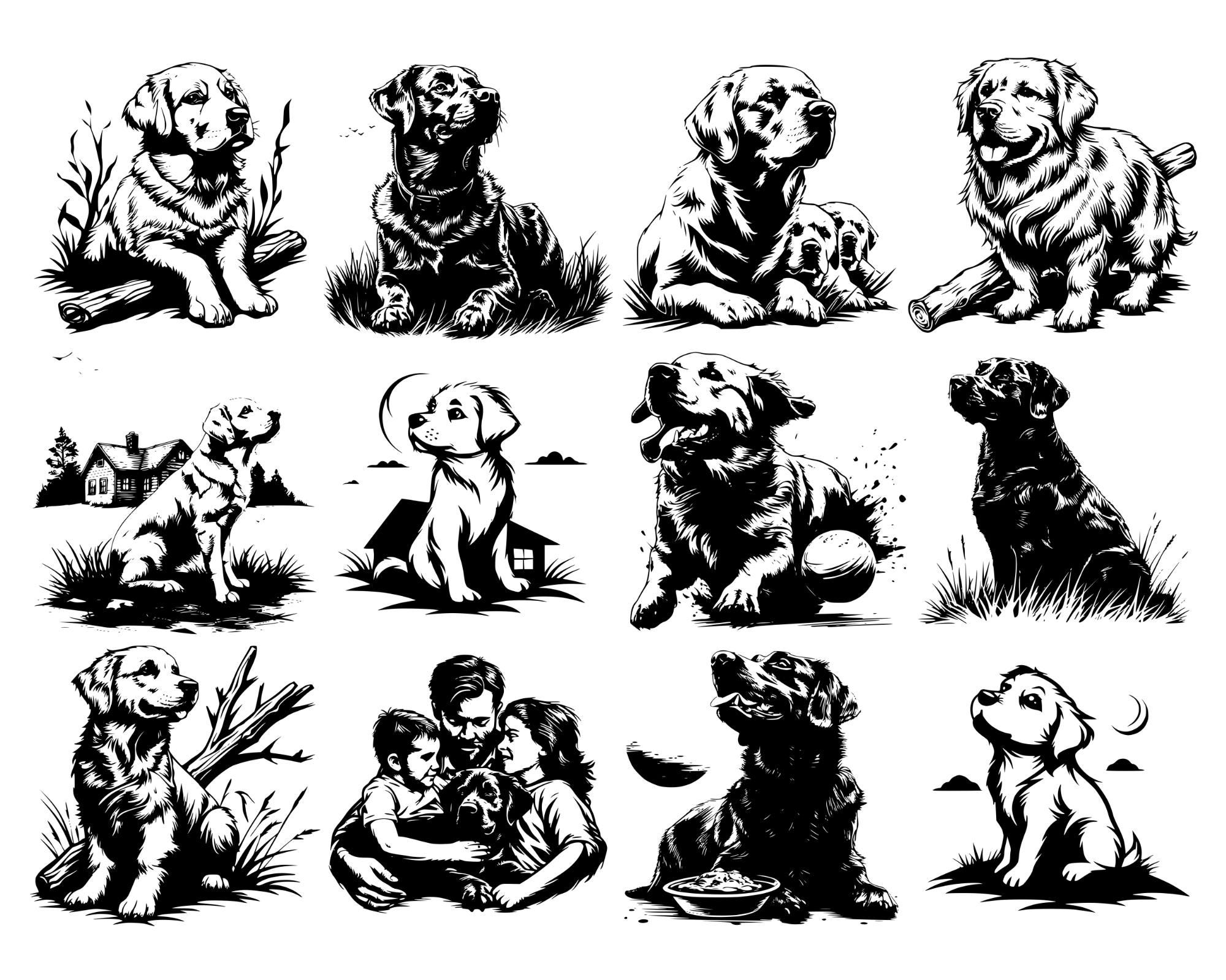 72 Labrador Retriever SVG Bundle File, Dog Graphics, Dog Clipart Cricut ...