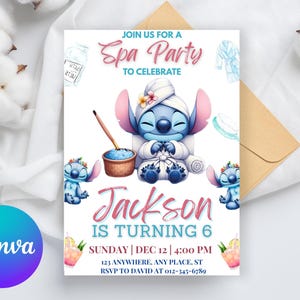 Convite personalizado para festa de spa de ponto, convite para festa de aniversário de spa de ponto, convite para festa de spa de ponto, convite para aniversário com tema de spa de ponto
