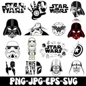 Starwars Png Bundle | Star Wars Png Clipart | Star Wars ALL Characters Bundle PNG | Starwars Character Silhouettes Png, Star Wars Clipart