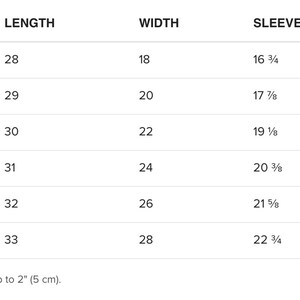 May include: A white chart displays product measurements for various sizes. The chart includes size labels S to 3XL, with corresponding measurements for length, width, and sleeve length in inches. Product measurements may vary by up to 2 inches.