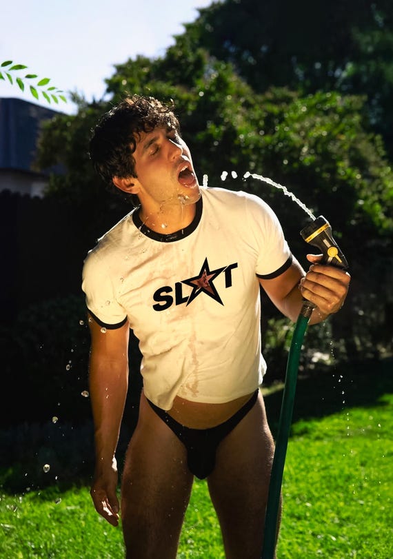Sl*t Gender–neutral Gay Ringer T-Shirt LGBTQ+