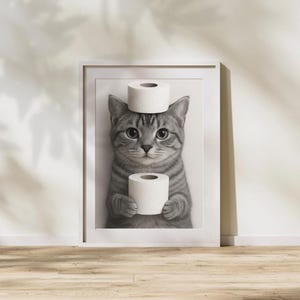 Lustiges Katzenbild digitaler Download | süßes Katzenfoto | Wandbild A3 & A4 Katzenkunst Katzenliebhaber- Sofortdruck