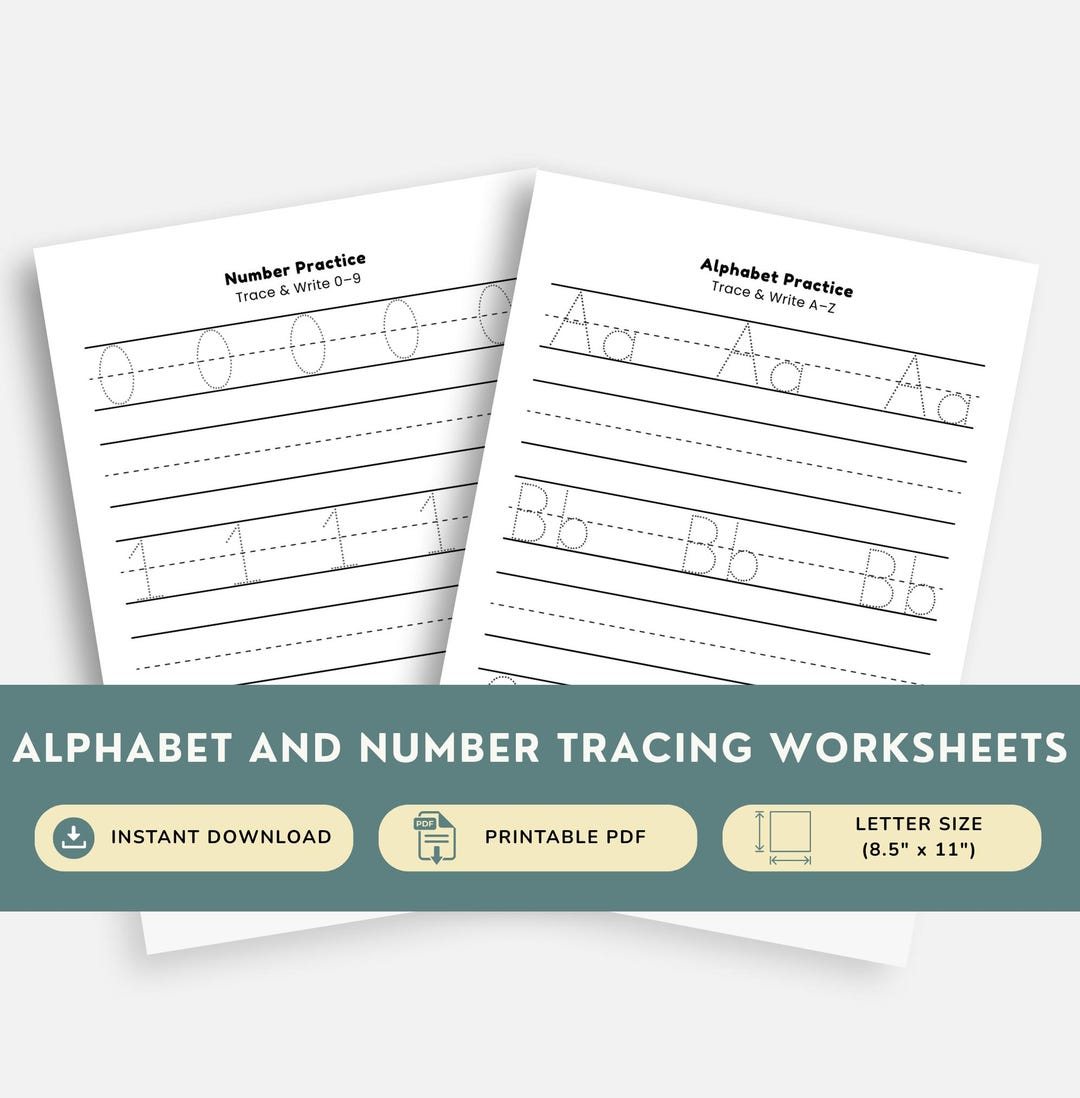 Printable Alphabet and Number Tracing Worksheets Tracing Worksheets