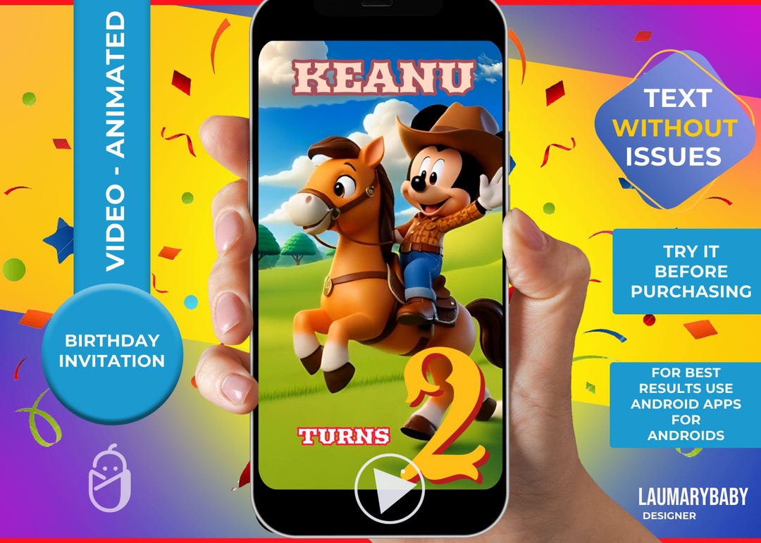 Mickey Rodeo Birthday Video Invitation: Rodeo Birthday Video Invitation ...