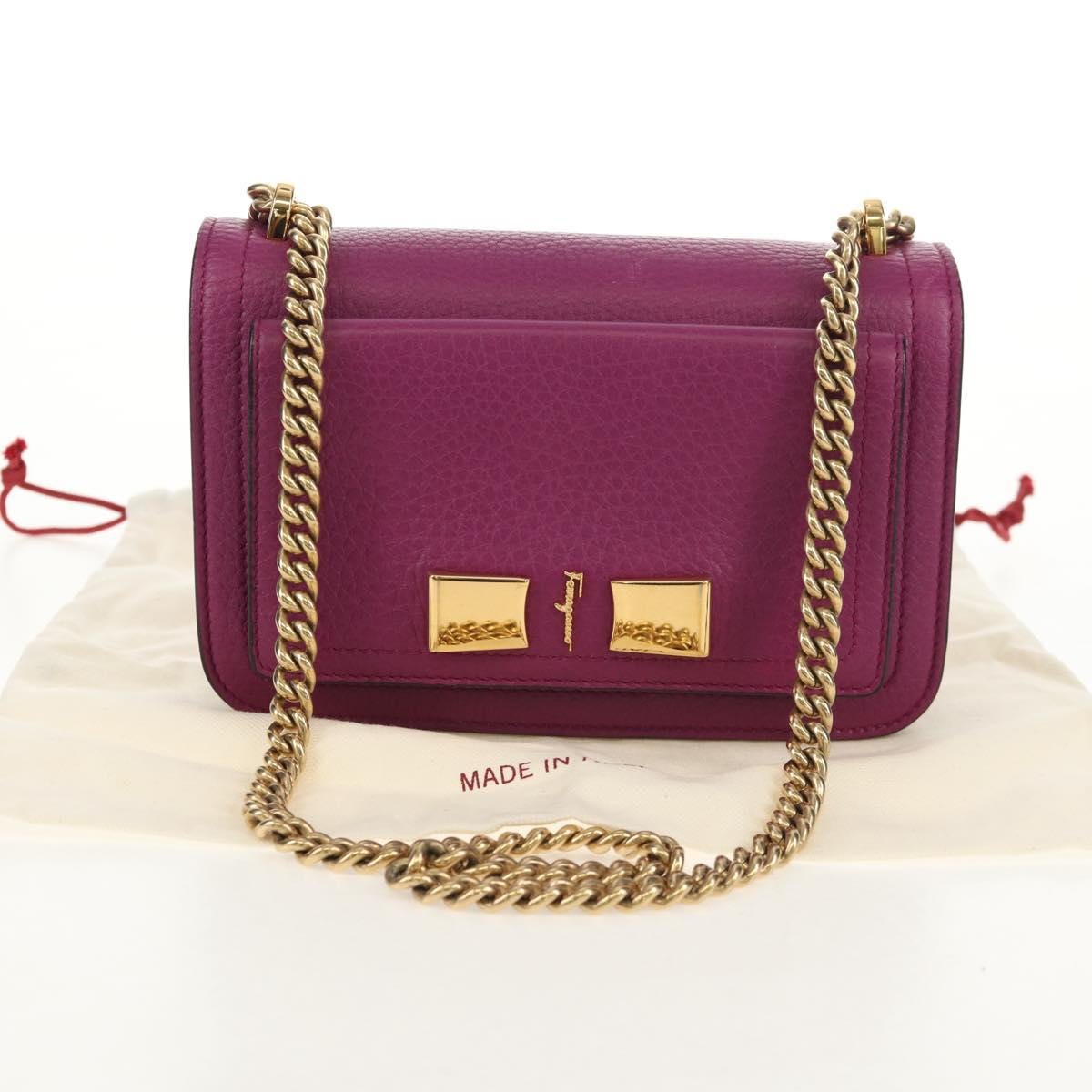 Salvatore Ferragamo Chain Backpack Canvas Purple Gold Auth gh681 Gancini chain mini bag - Women | Ferragamo main image 2