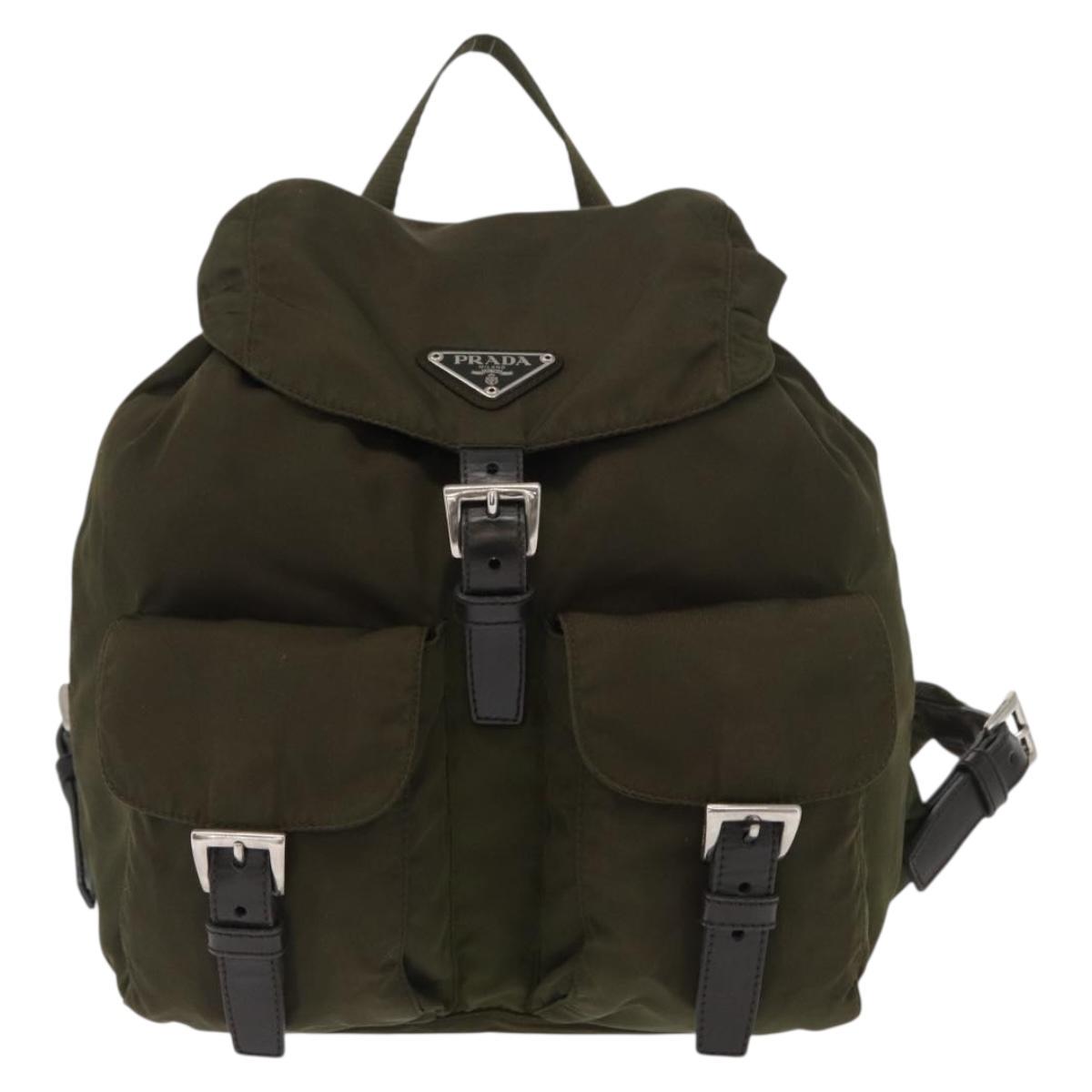 PRADA Backpack Nylon Green Silver Auth 157248 PRADA Backpack Nylon Green Silver Auth BA5271 | eBay main image 2