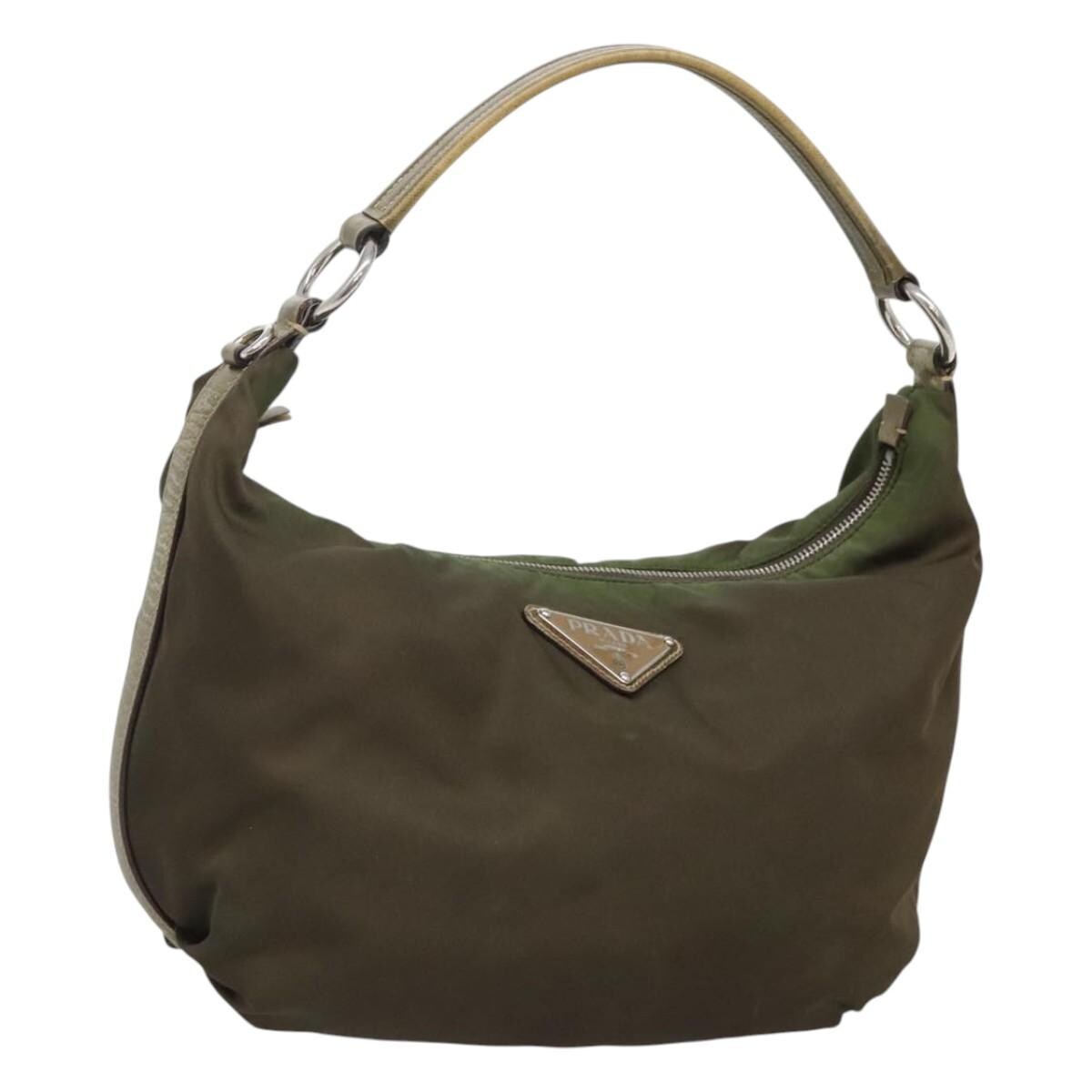 Prada Nylon Khaki Silver Shoulder Bag Original - Etsy Prada Nylon Khaki Silver Shoulder Bag Original - Etsy