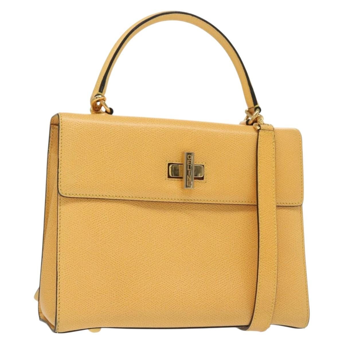 CELINE イエロー 2ウェイ レザーハンドバッグ 正規品 - Etsy 日本