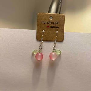 Pink Cherry Dangle Earrings