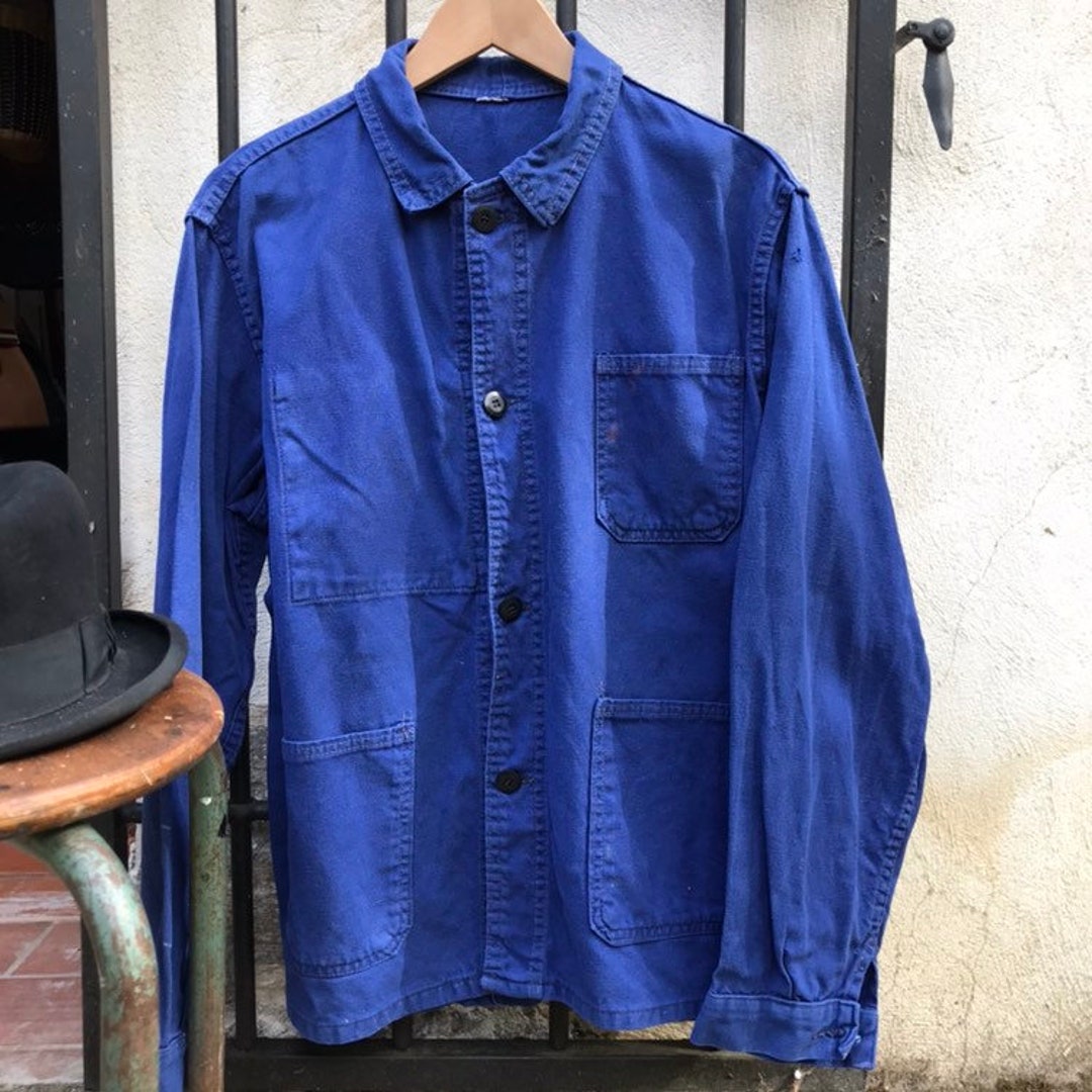 Antique Moleskin French Blue Denim Chore Jacket / Peasant / - Etsy