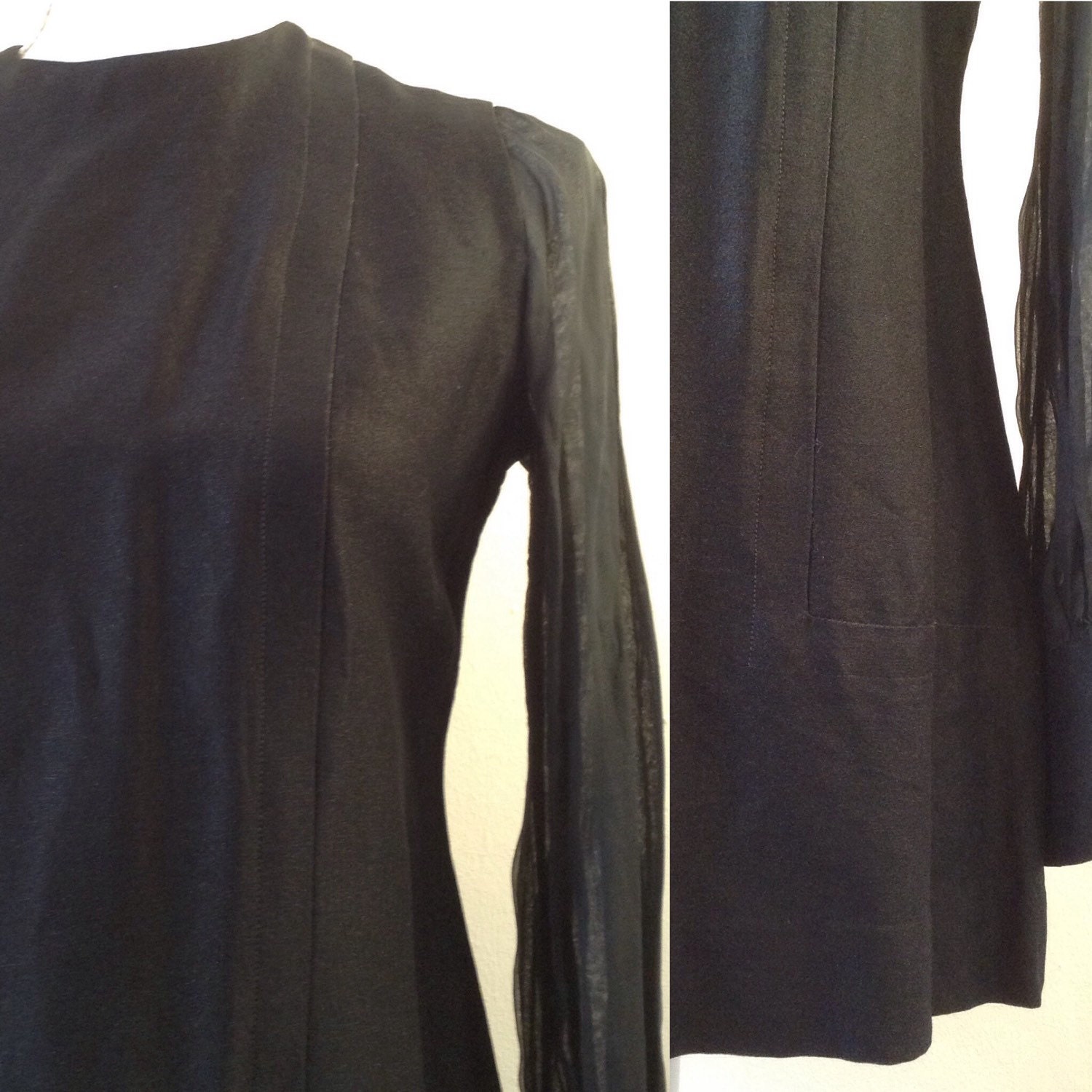 1960s French Glitter Black Silk & Mesh Mini Dress - Etsy