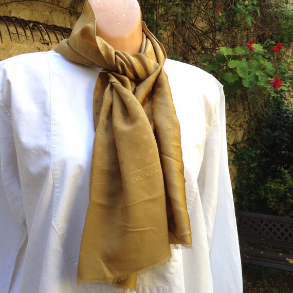 CELINE Paris VTG 1970s womens silk scarf / monogr… - image 2