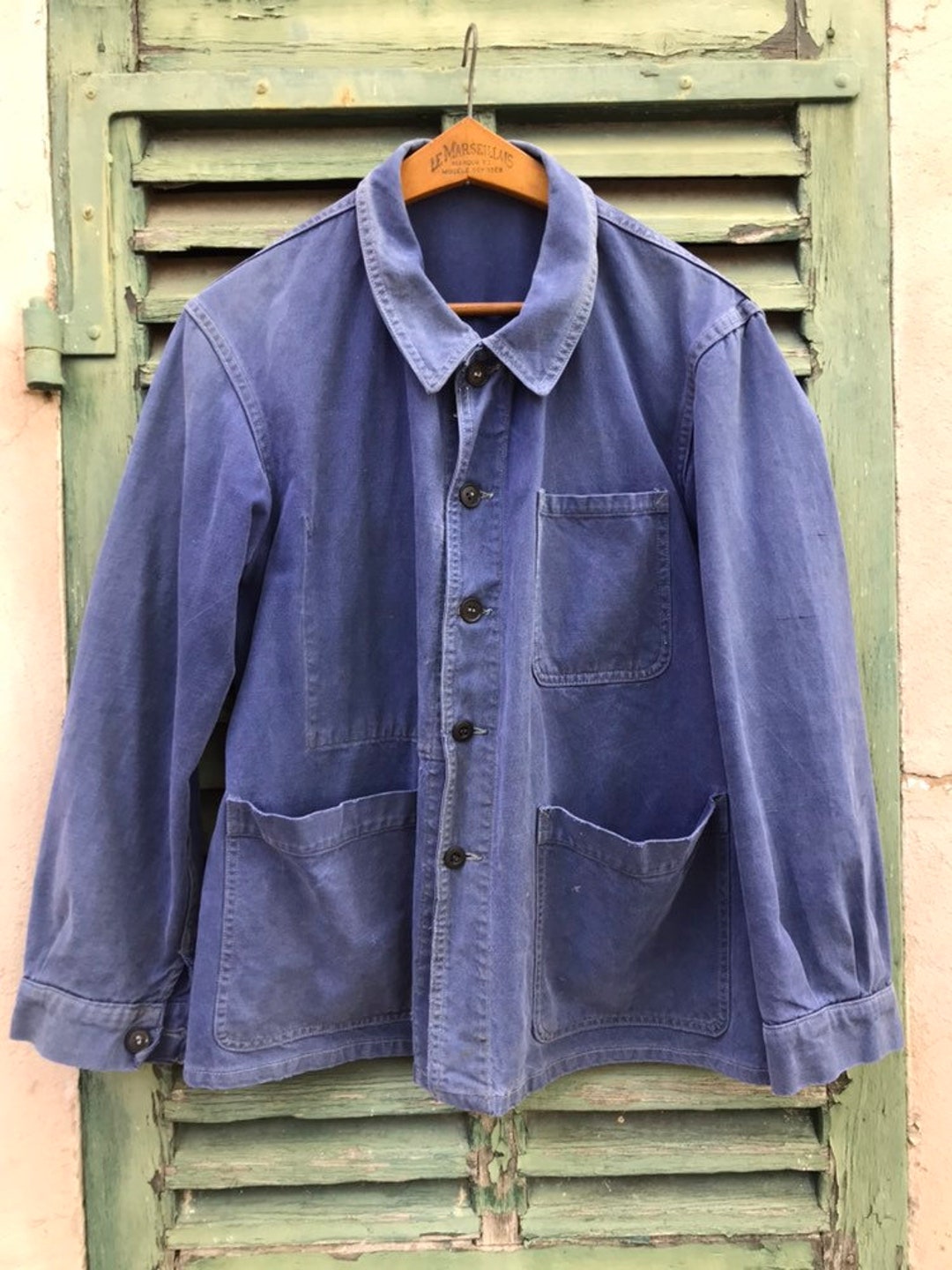 1950s French Blue Denim Chore Jacket / Peasant / Worker - Etsy Sweden