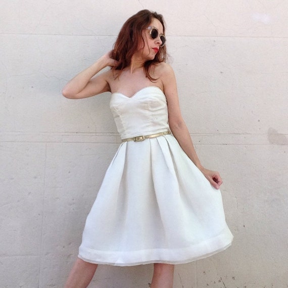 white bustier dress