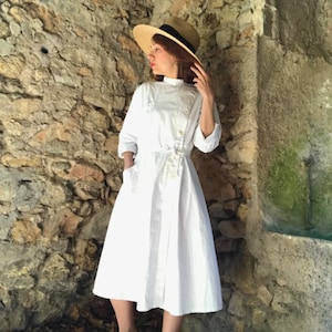 Ancienne robe de corvée d'ouvrier français coton lin ancien
