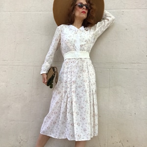 1910s French antique floral calico cotton dress