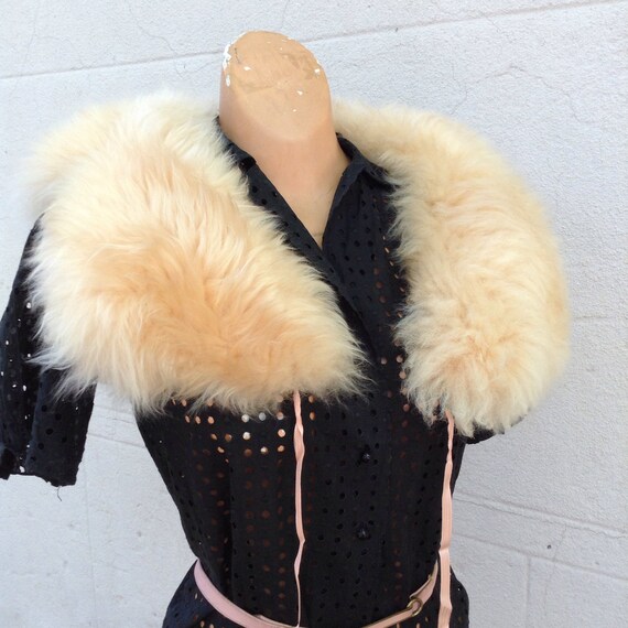 1930s sheepskin fur peach  boa scarf - image 6