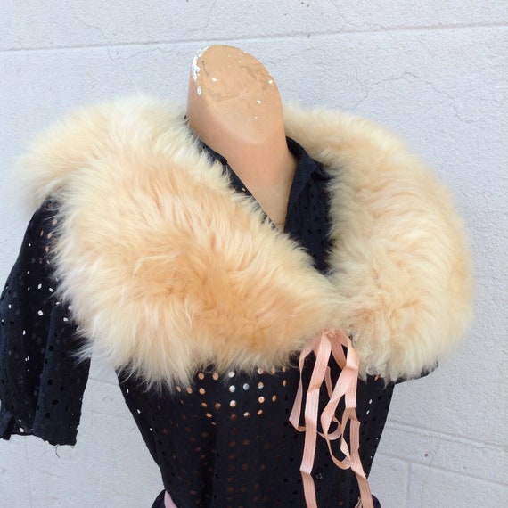 1930s sheepskin fur peach  boa scarf - image 2