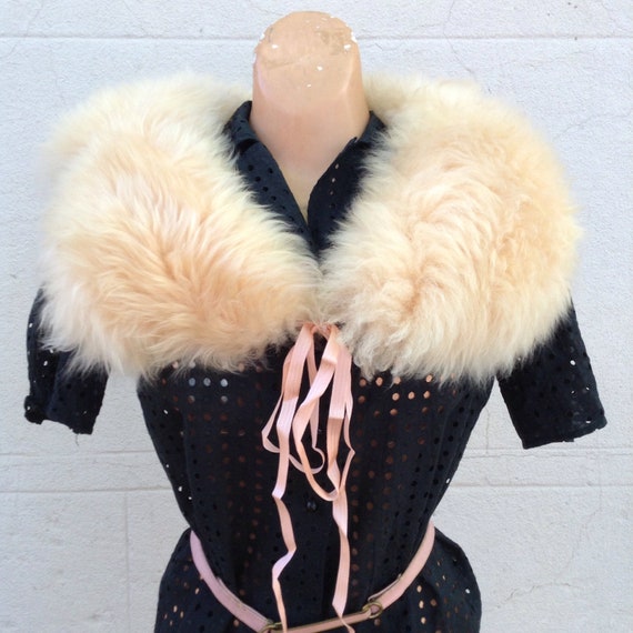 1930s sheepskin fur peach  boa scarf - image 3