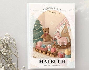 Christmas Toys Coloring Book for Kids | 40 Pages of Coloring Pages | Christmas Toys Coloring Book | Digital PDF File for Printing