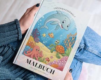 Under the Sea Coloring Book for Kids – 120+ Printable PDF Pages – Sea Animals Coloring Pages – Digital Coloring Book Preschool
