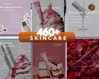 Skincare Instagram Templates | Esthetician Canva Bundle | Medspa Post & Story Templates | Dermatology Social Media Kit