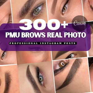 PMU Brows Instagram Templates: Microblading & Powder Brows Canva