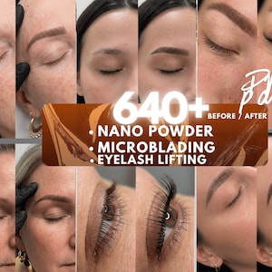 Microblading Before After Instagram Templates, Nano Powder Brows, Lash Lift (Digital Download)