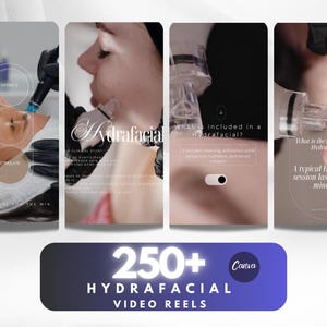 Hydrafacial Video Reels Templates: Esthetician Social Media (Canva Editable Digital Download