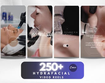 Hydrafacial Video Reels Templates: Esthetician Social Media (Canva Editable Digital Download