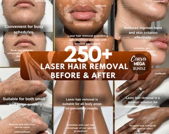 Laser Hair Removal Before After Canva Template, Esthetician Social Media Post, Beauty Salon Instagram Template, Waxing Studio Editable Post