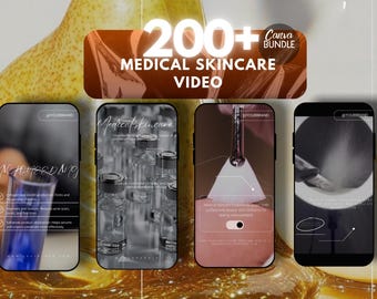 Plantillas de videos de cuidado de la piel para Canva / Plantillas de videos para spa médico y dermatología / Videos promocionales de clínicas de estética / Editables