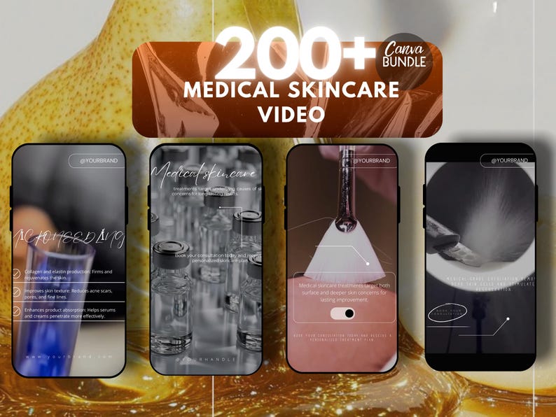 Medical Skincare Video Templates for Canva | Med Spa & Dermatology Reel Templates | Aesthetic Aesthetician Clinic Promo Videos | Editable image 1
