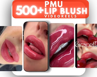 Videos de rubor labial / Maquillaje permanente / Contenido para tatuajes labiales PMU / Videos de rubor labial para redes sociales / Paquete de videos para esteticistas