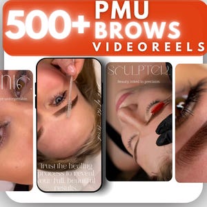PMU Brows Video Reels: Microblading & Brow Tattoo Instagram Templates (Canva Editable, Digital Download)