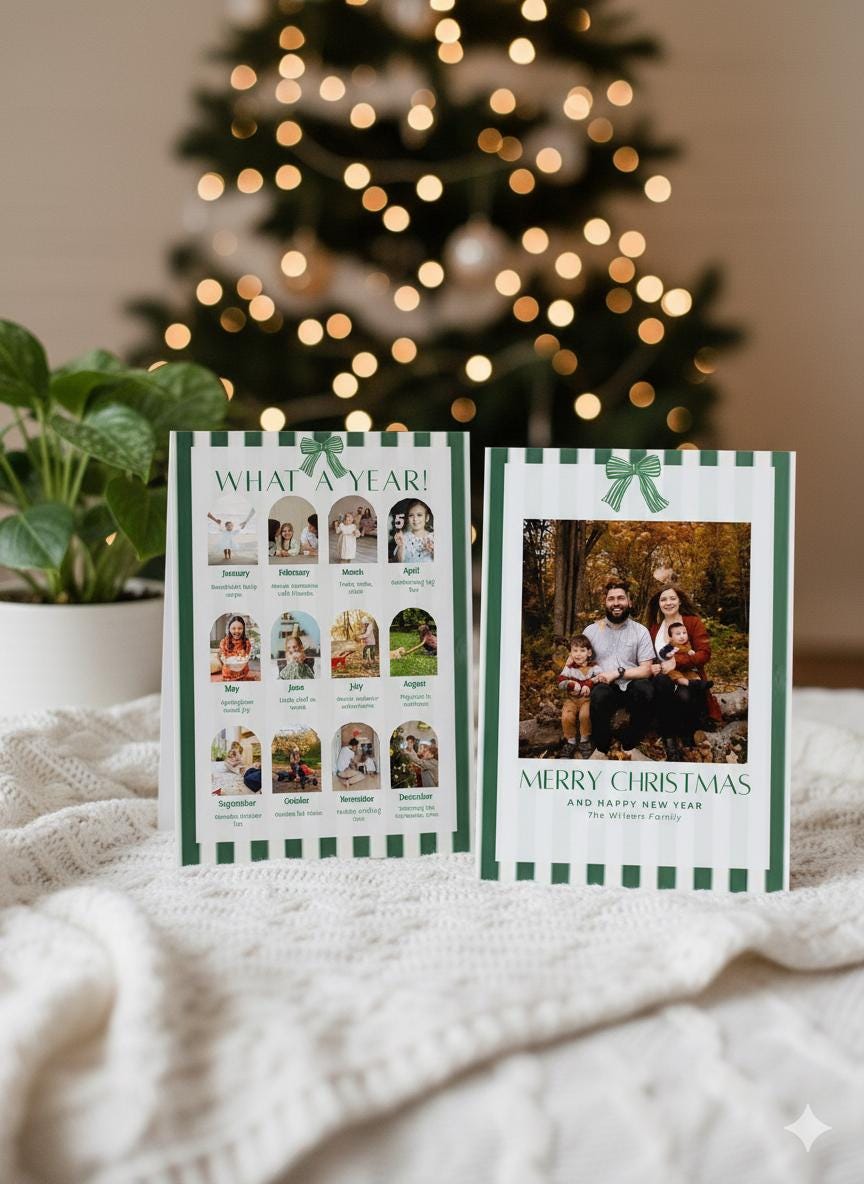 Editable Christmas Card | Template Canva Holiday Photo Card |year in ...