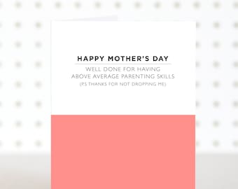 Above Average Mum - Mother's Day Card - Funny Mother's Day Card