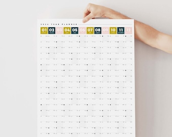 2024 Extra Long Colour Year Planner - Giant Calendar - Large Monthly Planner - Full Year Planner