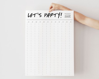 Let's Party! - Birthday Calendar - Perpetual Calendar - Perpetual Wall Calendar