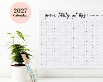 2027 Totally Got This Calendar - Year Planner - Black and White Calendar - Wall Planner