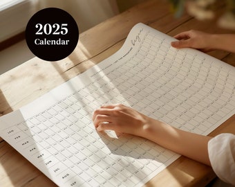 2025 Let The Adventure Begin - 2025 Year Planner - Black and White Calendar - Wall Planner