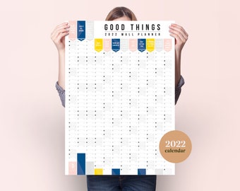 2022 Good Things Year Planner - 2022 Wall Calendar - Monthly Planner - 2022 Year Planner